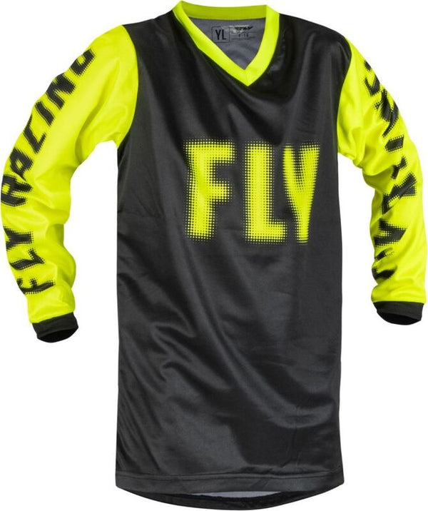 Fly Racing F-16 mlade Jersey-Black/Neon Yellow 376-220Y
