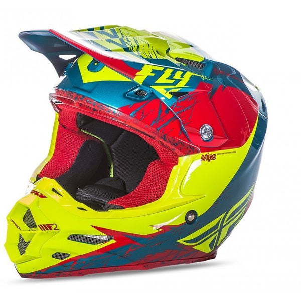 Fly Racing F2 Carbon MIPS Retrospec 2017 Red/Hi-Vizion str. 73-4213s