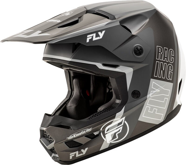 Fly Racing Kinetic Rally Helmet - Matte Gray/Black/White 73-8662L