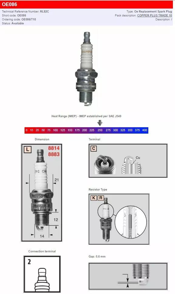Champion Champion S-Plug RL82C OE086