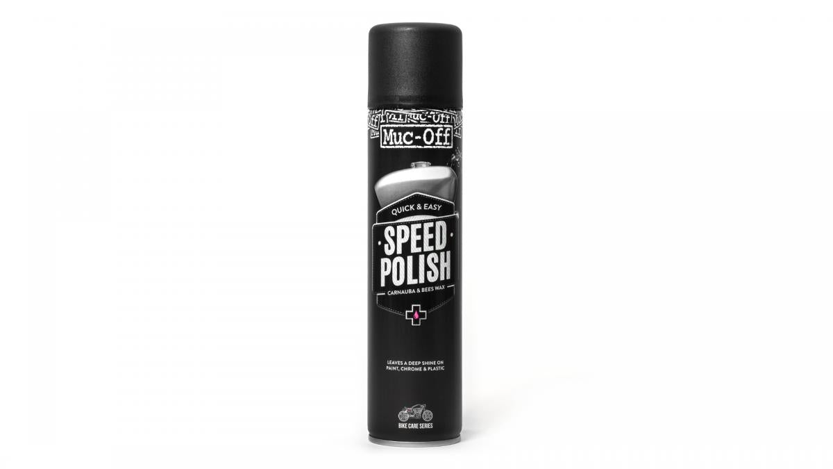 Muc-Off Speed Polish - Spray 400ml med svart design, idealisk för snabb och enkel fordonsvård. Perfekt för bil, motorcykel och cykel.