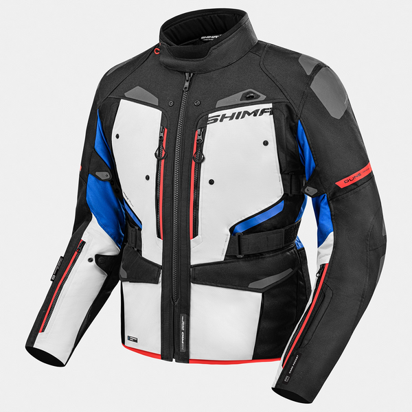 Shima textile mc-jacket dune gray /red /blue