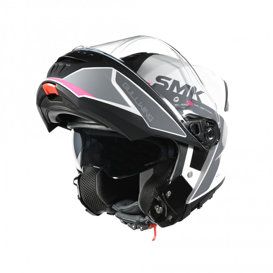 SMK atidaromas „MC Helmet Gullwing Kresto White /Pink“