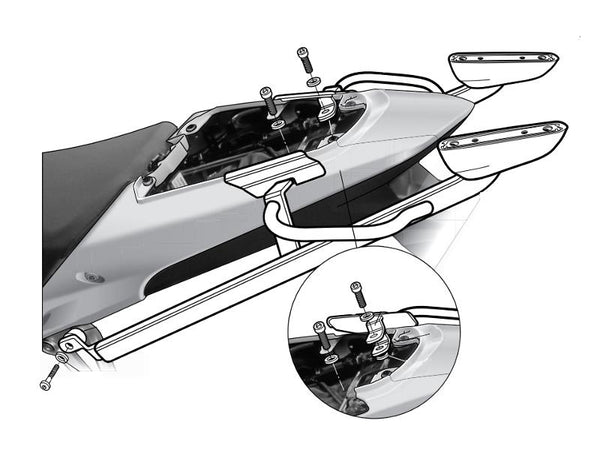 „Shad Top Box“ įrengimas - „Honda H0CB53St“