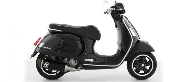 Vespa GTS 300 21 Homologated Aluminum Dark Urban Silencer With Carbon Endcap