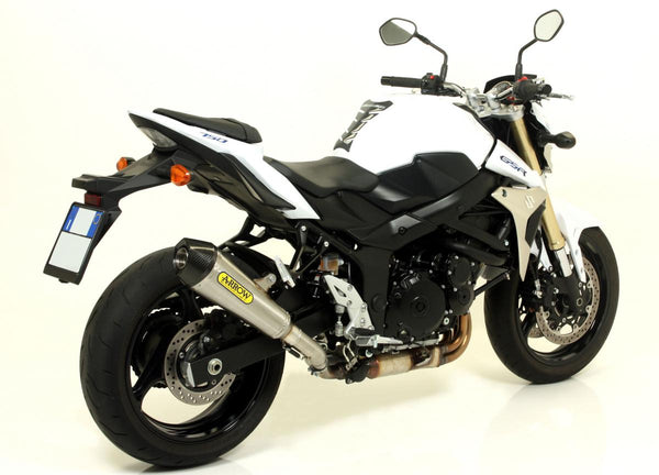 Suzuki GSR 750 11/13 Homologated Steel X-Kone Silencer with Carbon End Cap + Link Pipe for Original and Arrow Collec.