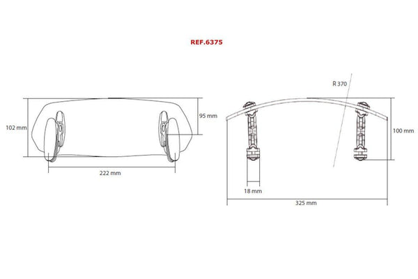 Visor MultiaDjustable Clip-On 313x100mm. C/clear