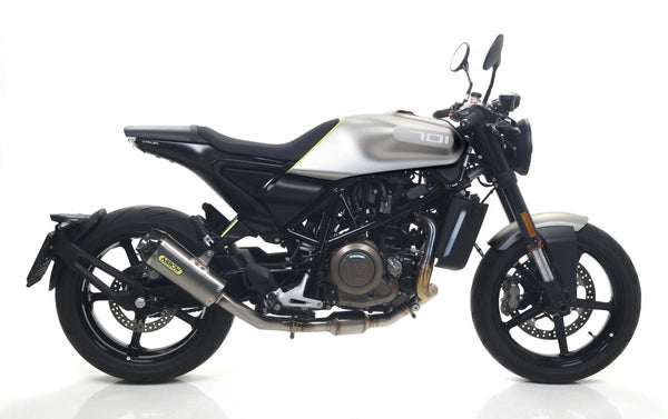 Husqvarna White Arrow 70118/19 Homologated Titanium Works Silencer with Carbon End Cap and Welded Link Pipe