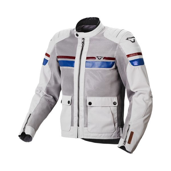 Motorcycle Jacket Macna, Fluent Light Gray/Blue/Red