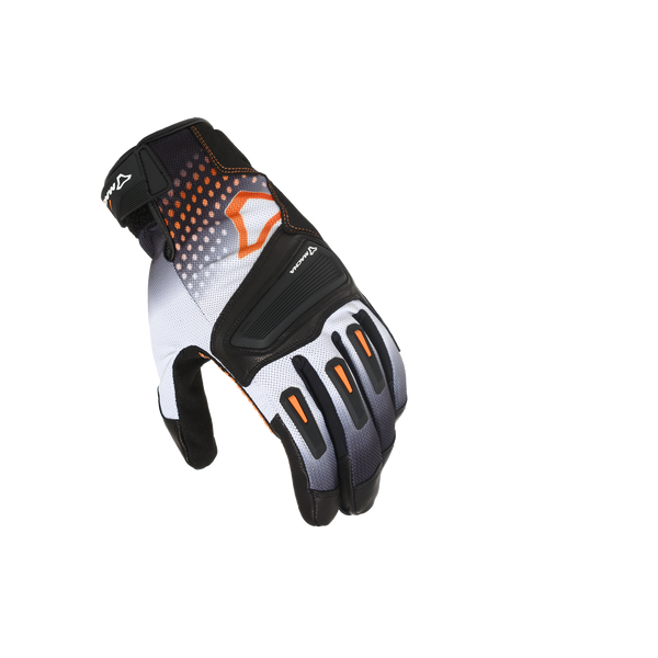 Motorcycle glove macna, jugo black/white/orange