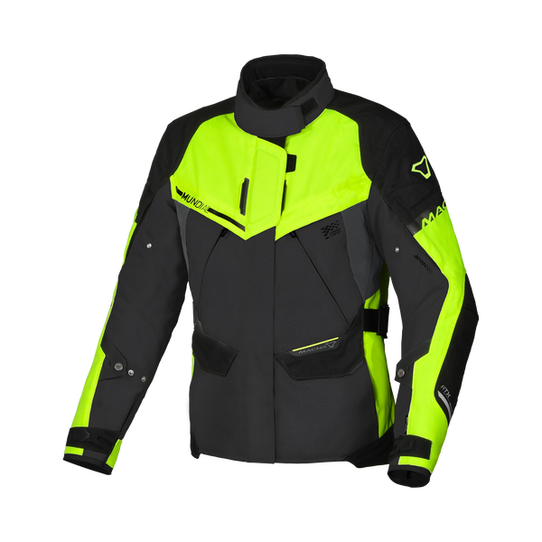 Motociklistička jakna macNA, mundial žena siva/fluo žuta/crna