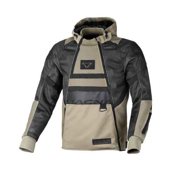 Motocikla jaka Macna, nemiernieku melni pelēkā camo/taupe