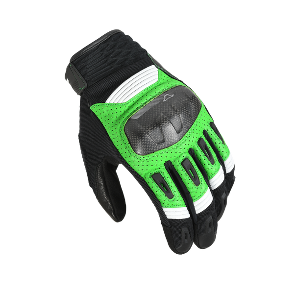 Motorcycle GLOVES MACNA, RIME Black/Green/White