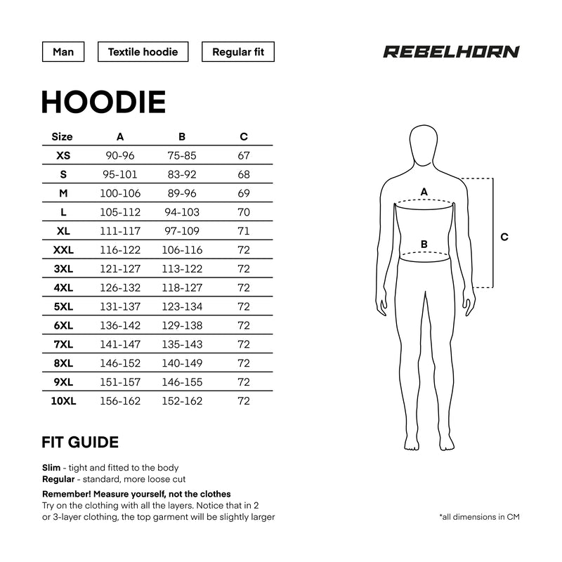 Rebelhorn Kevlar Mc-Hoodie Black līdz 10xl