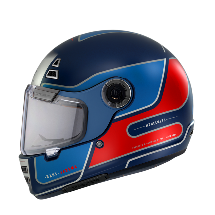 MT Helmets Integral Mc-Hjälm Jarama BAUX B7 Blå Matt med modern grafik och hög säkerhet. Finns i flera storlekar för optimal passform.