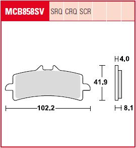Trw Brake Pad Sinter Race Longlife MCB858SCR