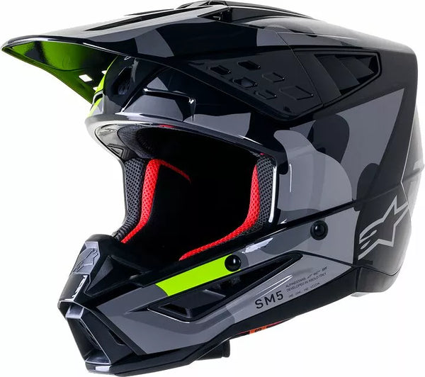 Alpinestars (MX) prilba SM5 ROV2 GY/YLW XL 8303823-9350-XL
