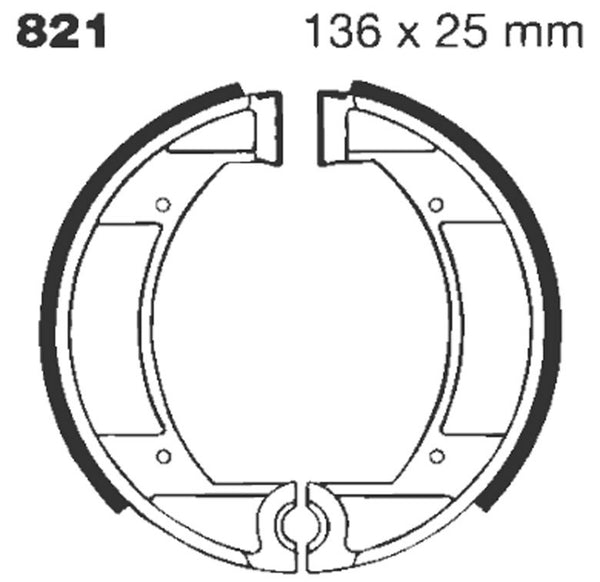 EBC BRAKE SHOE GROOVED 821G
