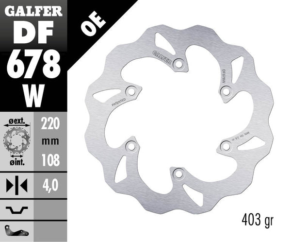 Galfer bremžu disks Fiksēts viļņu df678w
