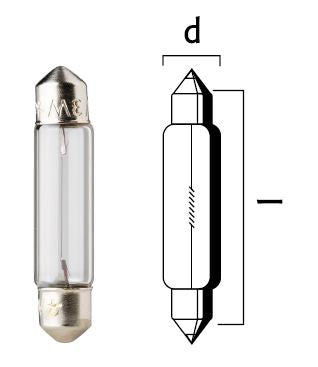 Flosser Bulb 12V3W SV5 5 6 2x28mm 10pk 5148