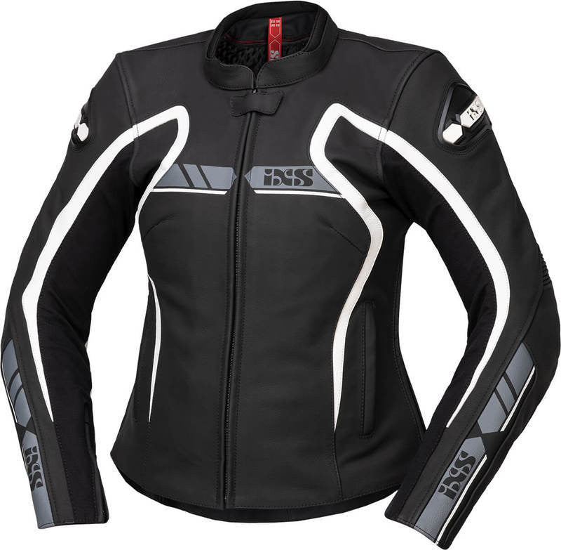 ixs lady mc-leather jaka ld rs-600 1.0 melna /pelēka /balta