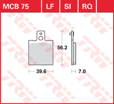 TRW BRAKE PAD TRW MCB75 MCB75
