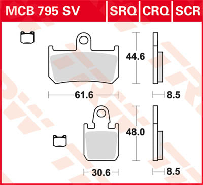 Trw Brake Pad Sinter Race Longlife MCB795SCR