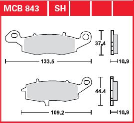 TRW Brake Pad Organic Street MCB843