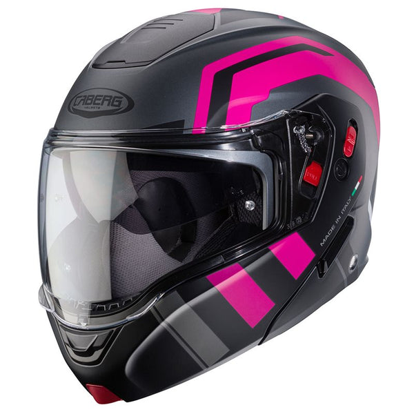 Šalmas Cabergas Horus x Road Matt Grey/Black/Rožinis