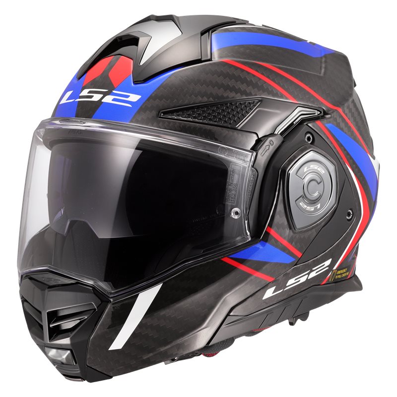 LS2 atvērtā MC ķiveres Advanant X Carbon Future White /Blue