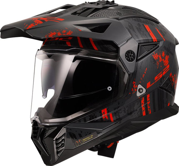 Ls2 avantura mc kaciga Pioneer II Crazy Black /Red
