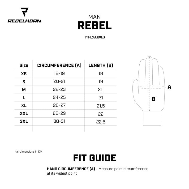 „Rebelhorn Sport MC“ pirštinės „Rebel Black“