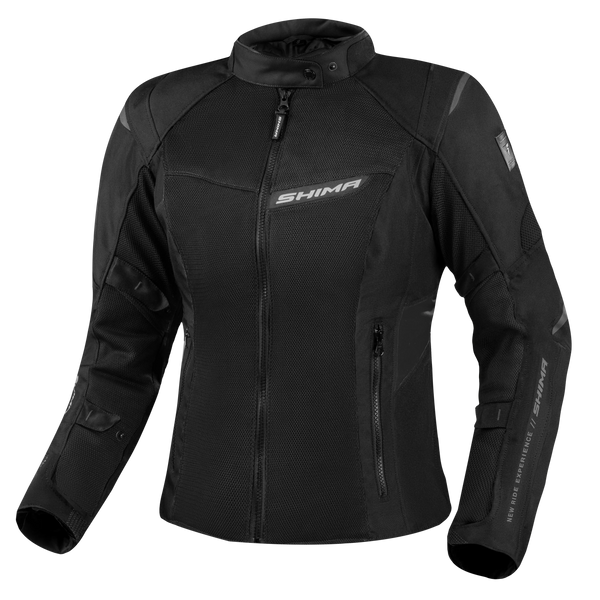 Shima Dam Textil Mc-Jacka Rush 2.0 Vented Svart med ventilerande design, svart färg och justerbara funktioner för optimal komfort.