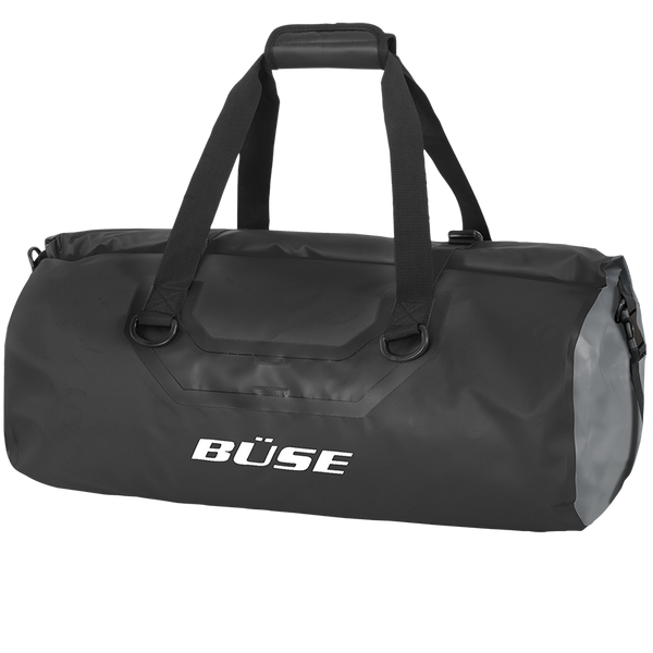 BÜSE Drybag 45 Liter Svart, vattentät motorcykelväska med robust design. Perfekt för säker förvaring av packning under motorcykelresor.