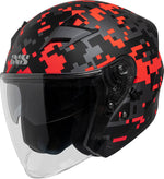 IXS atver MC Helmet 99 2.0 melnu /sarkanu