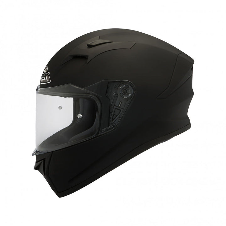 SMK Helmets Integral Mc-Hjälm Stellar Matt Svart med aerodynamisk design och klart visir. Perfekt för stadskörning och touring, finns i flera storlekar.