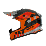 MT Helmets Cross Mc-Hjälm Ayra Falcon Matt Orange med modern design i svart och orange, idealisk för motocross och stadskörning. Finns i storlekar XS-XXL.